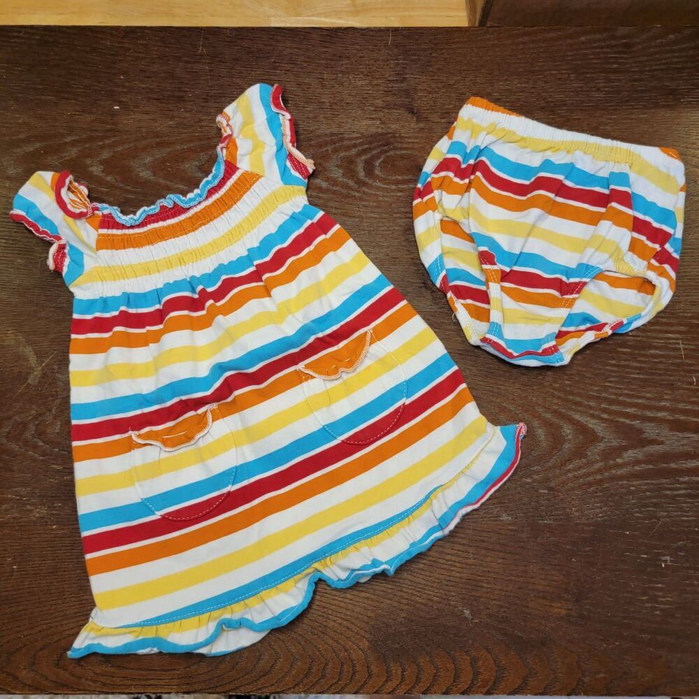 Faded Glory Baby 2 Pc Tank & Pantaloon Set Stripes - Size 6-9 Mo